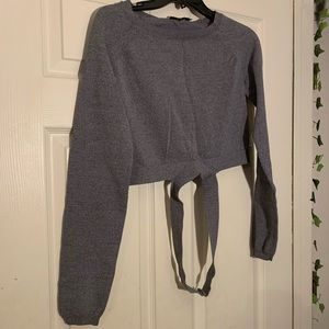 Grey crop sweater